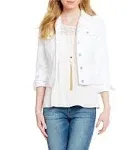 Jessica Simpson Womens Juniors Pixie Light Wash Front Pocket Denim Jacket