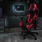 X30 Gaming Chair Racing Office Ergonomic Computer Chair with Fully Reclining Back and Slide-Out Footrest in Red