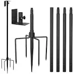 Kingsyard Universal Mounting Pole Kit for Bird Feeder and Bird House, 80 Heavy Duty Pole with Threaded Connections, 5 Prongs Base, Black, Men's, Size: