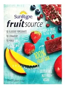 Sunrype Fruit Source - 100% Fruit Bar, 30ct x 37g bars, 3 Flavours, (Imported from Canada)