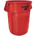 Rubbermaid Brute Vented Trash Receptacle Round 44 Gal Red