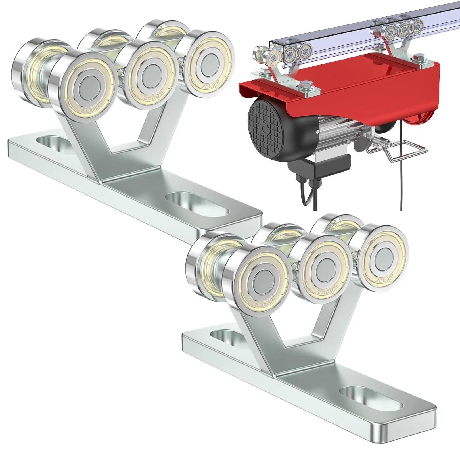 6 Wheel Hoist Trolley with Rollers - Strut Trolley Assembly for Electric Hoist -