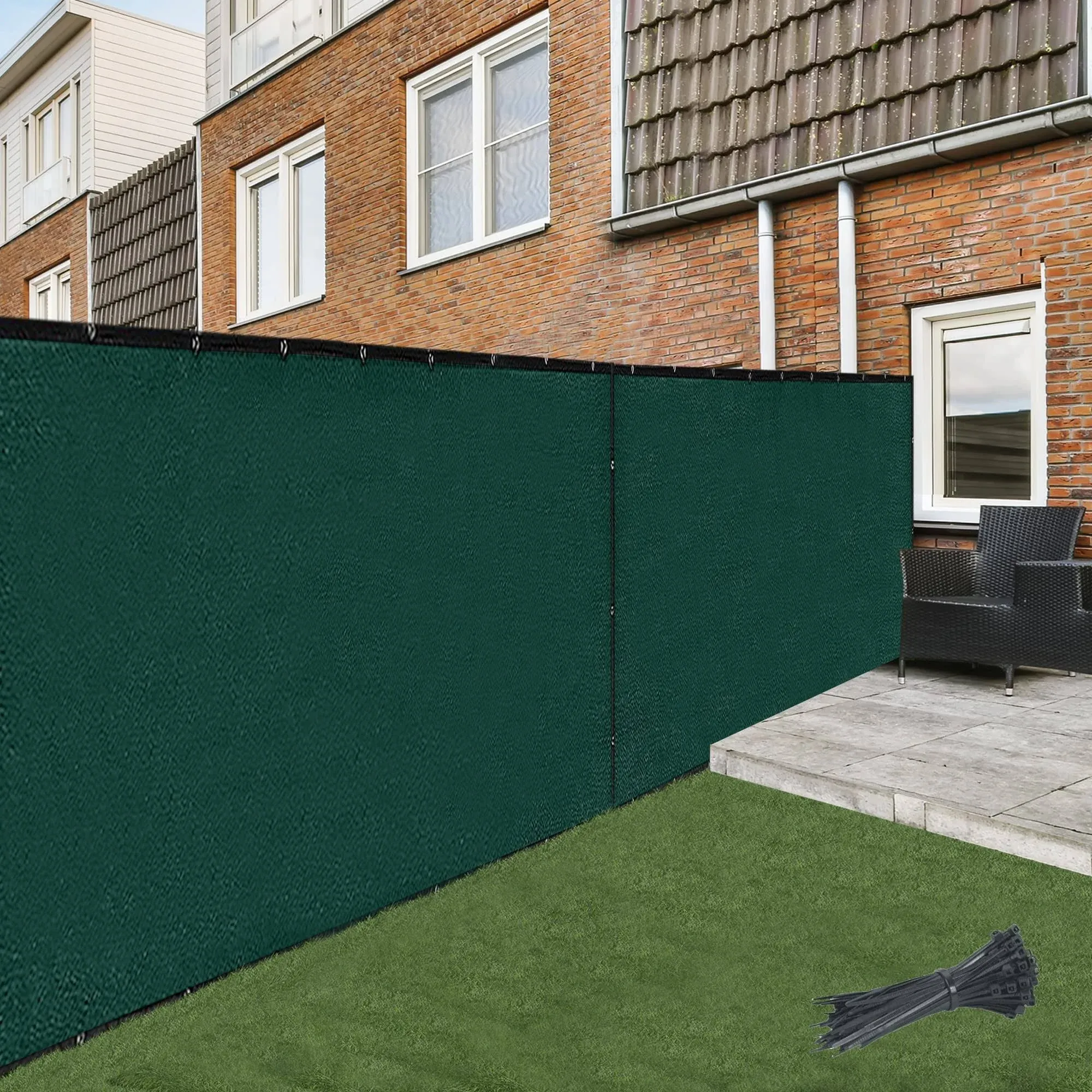 Asteroutdoor Balcony and Fence Privacy Screen 6' x 50' with 90% Shade Rating - Green 170 GSM Polyethylene Fabric