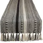 Dii Black Braided Stripe Table Runner - 15x72"