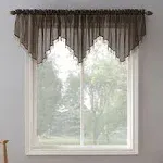 No. 918 Erica Crushed Voile Ascot Beaded Sheer Rod Pocket Curtain Valance