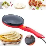 Portable Electric Crepe Maker, 110V Non-Stick Coating Crepe Pan, Auto Temperature Control for Crepes, Pancakes, Bacon, Tortilla