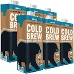 Wandering Bear Organic Vanilla Cold Brew Coffee, 32 fl oz, 6 Pack - Extra Strong, Smooth, Organic, Unsweetened, Shelf-Stable