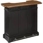 Americana 4-Shelf Black and Oak Bar with Foot Rail