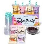 Thoughtfully Gourmet, Mini Boba Party Set, Makes 16 Tasting Portions of Bubble Tea, Size: 7 oz