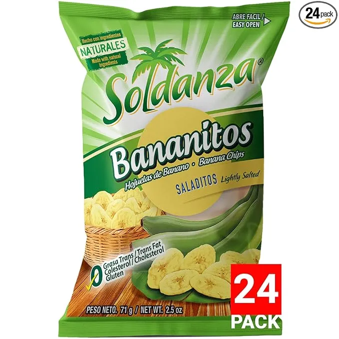 Soldanza Banana Chips 2.5 Ounce Pack of 24