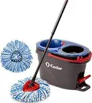 O-Cedar EasyWring RinseClean Microfiber Spin Mop & Bucket Floor Cleaning System with 1 Extra Refill, Grey, Size: RinseClean Spin Mop & Bucket + 1