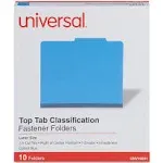 Bright Colored Pressboard Classification Folders, 2" Expansion, 1 Divider, 4 Fasteners, Letter Size, Cobalt Blue, 10/box