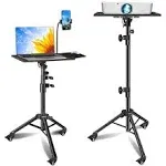 GZGDLJQ Projector Stand, Laptop Tripod Stand for 29" to 69", Projector Tripod with Mouse Tray & Wheels, Adjustable Height DJ Racks Stand with