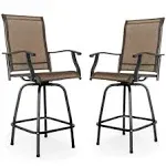 Nuu Garden 2-Piece Steel Outdoor Swivel High Bar Stools DB137J-02