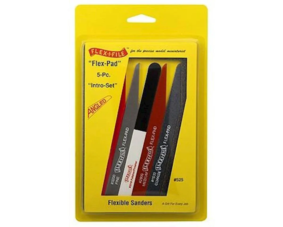 Flex-I-File 525 Flex-Pad Set: Angled Cut Sanding Sticks (5 diff grits)