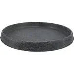 The HC Companies 15 Inch Terrazzo Round Premium Plant Saucer - Indoor Outdoor Plant Trays for Pots - 15.25"x15.25"x1.35" Black Granite