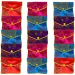 15 Pcs Jewelry Silk Purse Pouch Brocade Gift Bags Mix Colors