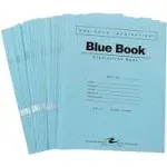 ROARING SPRING Blue Exam Book, Wide Ruled with Margin, 6 Sheets/12 Pages, 8.5" x 7", Pack of 50