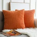 MIULEE Pack of 2, Corduroy Soft Soild Fall Decorative Square Throw Pillow Covers Set Cushion Cases Pillowcases for Sofa