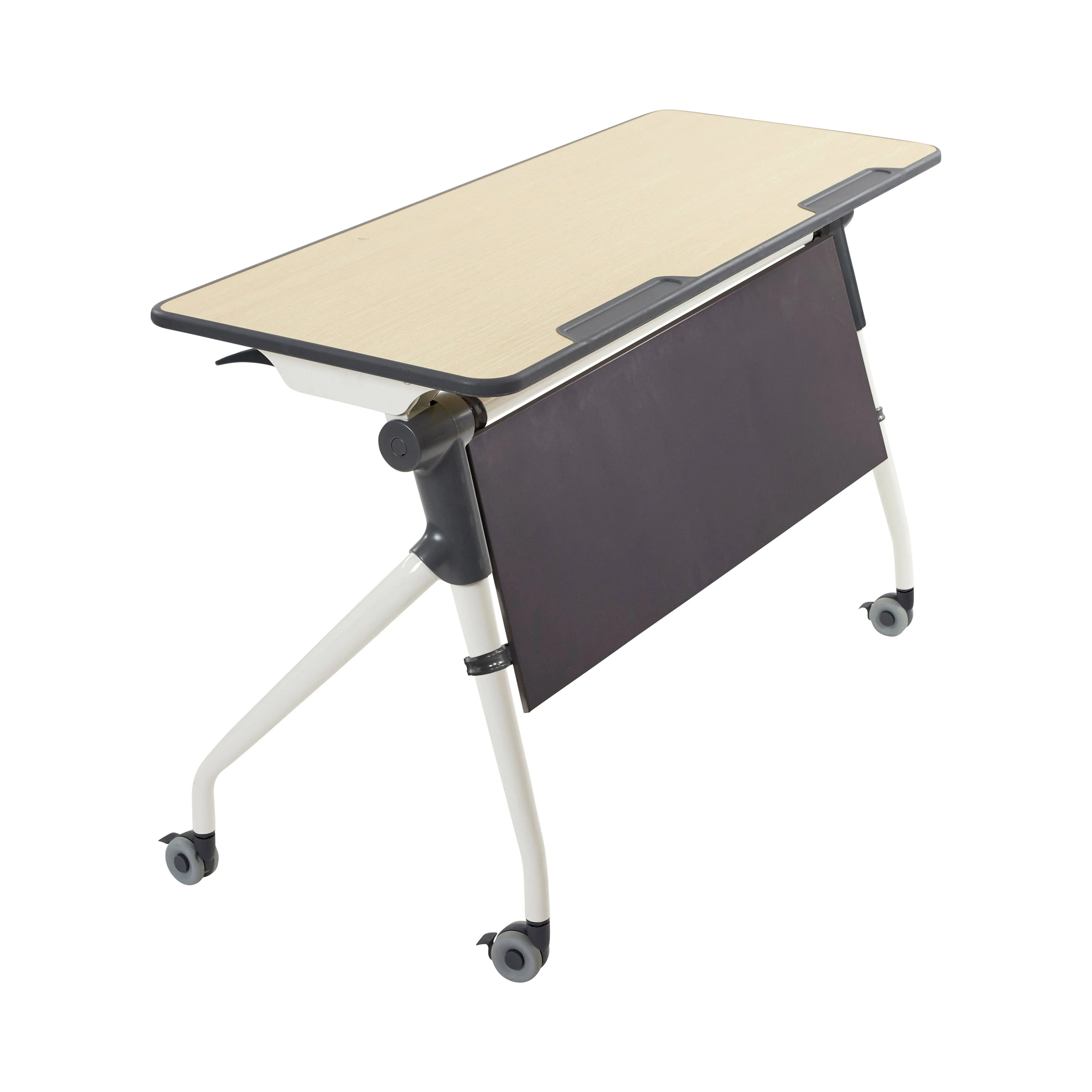 ECR4Kids Double Nesting Mobile Desk Portable Table ELR-24109 Maple/Grey