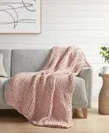 Madison Park Chenille Chunky Knit Throw - Blush