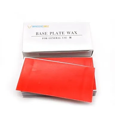 Dental Base Plate Wax 18 PCS, Denture Red Utility Bite Casting Sheets for Orthodontic Modeling Filling Laboratory Supply