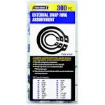 External Retaining Ring Assortment, 300 Piece