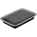 VERSAtainers, 28 oz, 7.25 x 5 x 1.5, Black Base/Clear Lid, 150/Carton