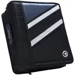 Case It 1.5&#034; Dual 2-In-1 D-Ring Z-shaped Zipper Binder 3&#034; Capacity Black Z-176