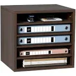 VEVOR Wood Literature Organizer Adjustable File Sorter 5 Compartments Brown  | eBay