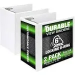 Samsill Durable 6 Inch Binder, Made in The USA, Locking D Ring Binder, Customizable Clear View Cover, Green, Holds 1225 Pages