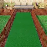 Ottomanson Waterproof 3x12 Indoor Outdoor Artificial Grass Rug for Patio Pet Deck 2 7 x 12 Green