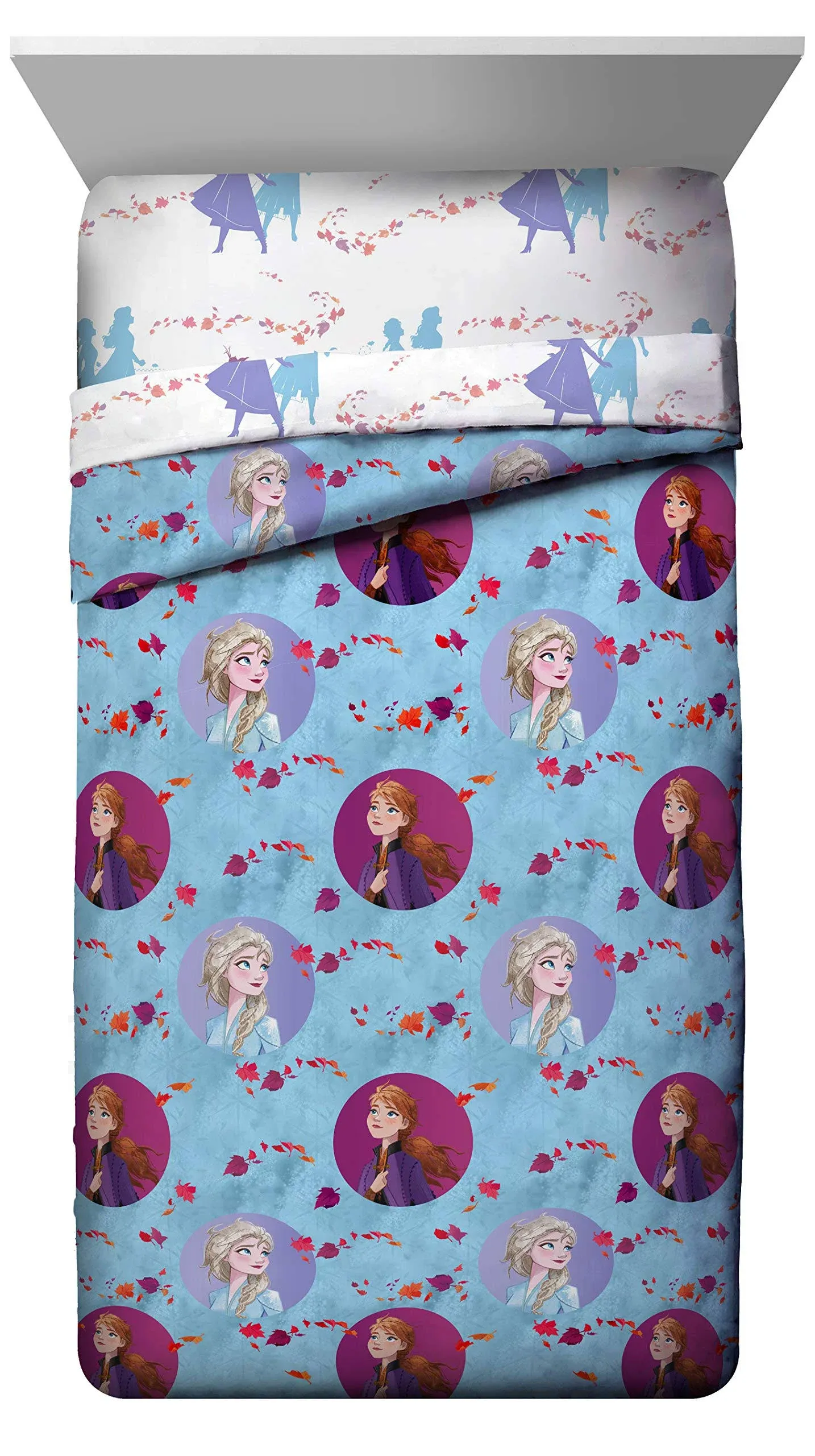 Jay Franco Disney Frozen 2 Sister Dots Full Comforter, Blue