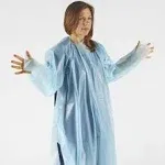 15 Polyethylene Isolation Gowns LEVEL 1 NON SURGICAL BLUE LSP7607-A quarrantine