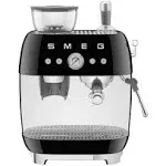 Smeg Semi-Automatic Espresso Coffee Machine with Grinder Black