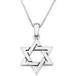 925 Sterling Silver Classic Jewish Star of David Unisex Pendant Necklace with Chain