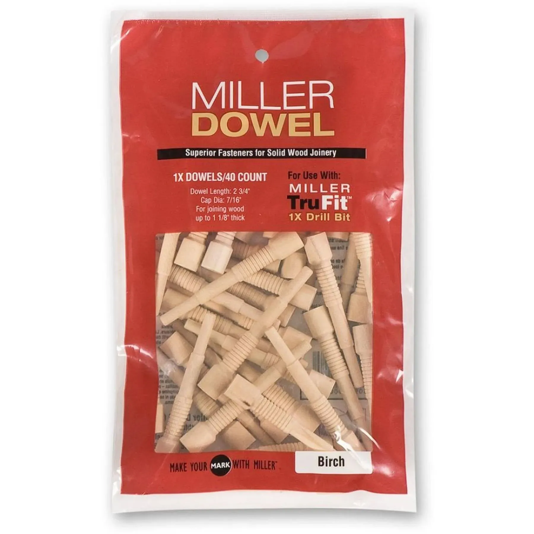 1X Miller Dowels, Wooden Dowels