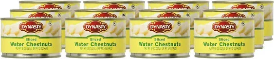 Dynasty Canned Sliced Water Chestnuts, 8 Ounce (Pack of 12)