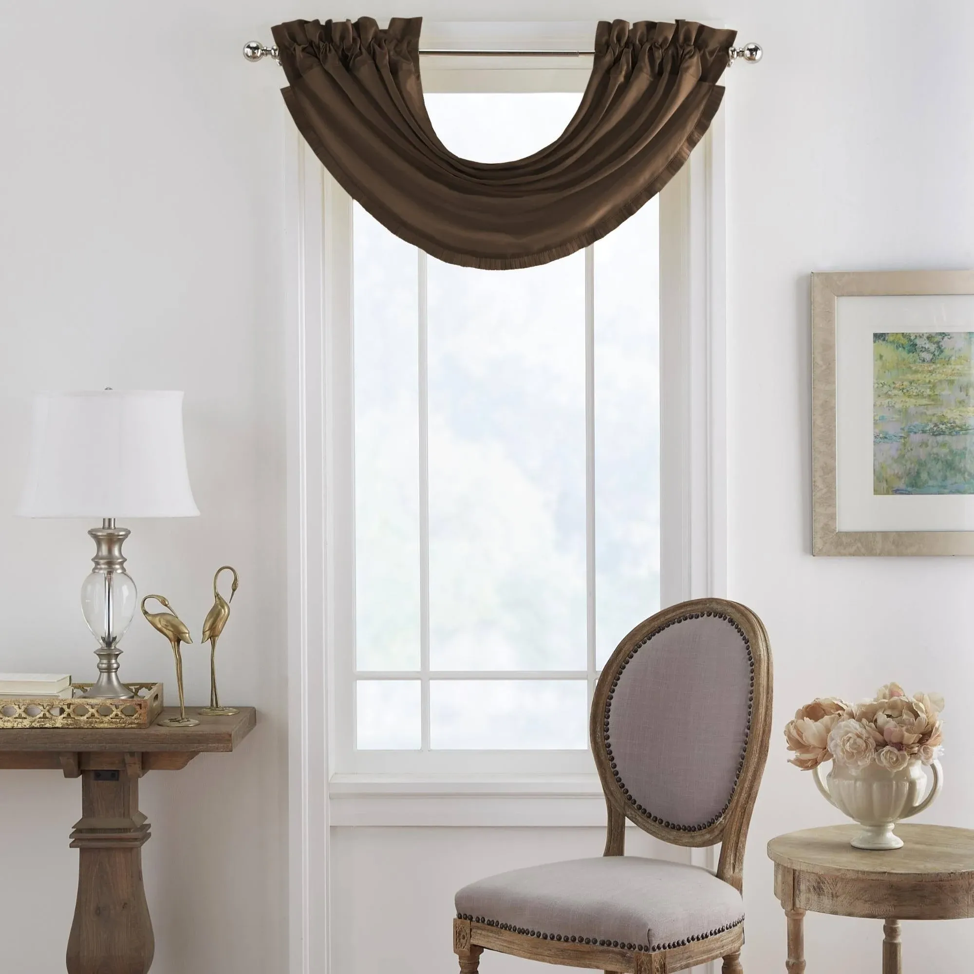 Elrene Versailles Faux Silk Blackout Window Curtain