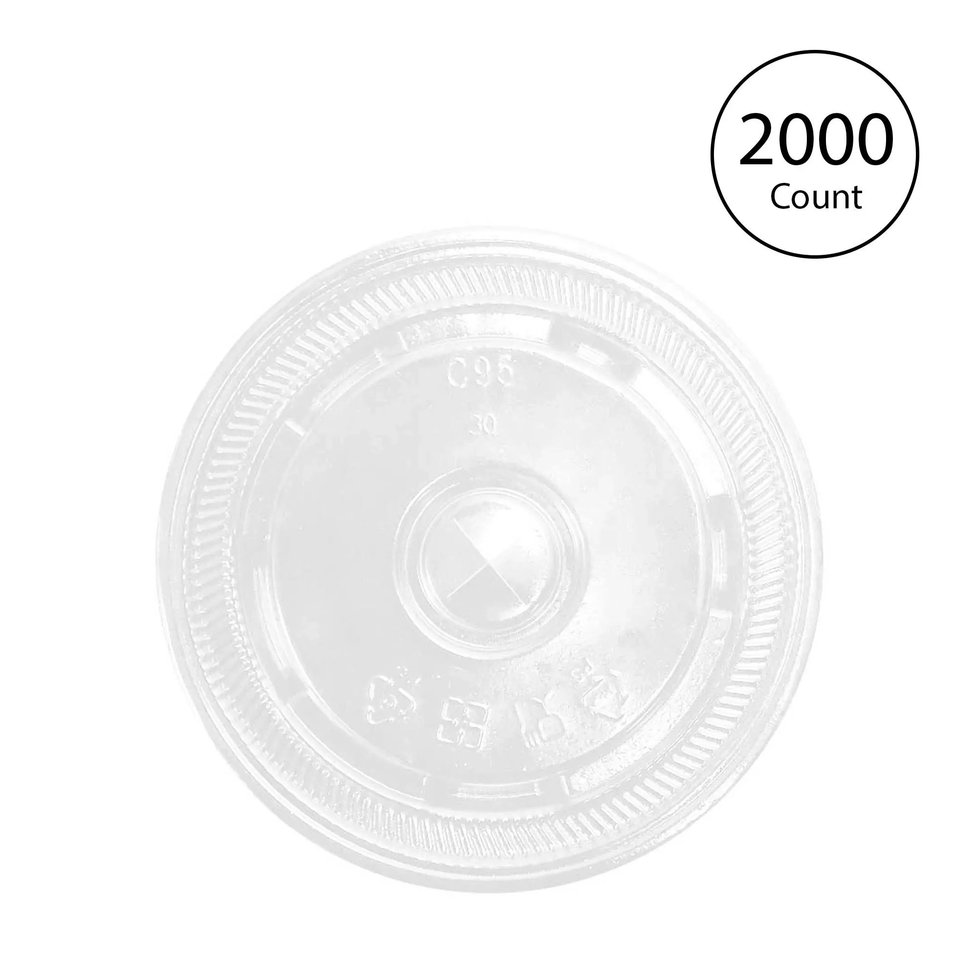 95mm PS Plastic Flat Lids - 2,000 pcs