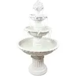 Sunnydaze Decor 4-Tier Outdoor Water Fountain with Fruit Top