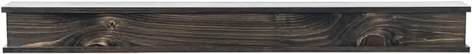 Modern Ember Cody 60 Inch Floating Wood Fireplace Mantel Shelf | Ebony Color - Wooden Shelf with Symmetrical Top & Bottom Molding