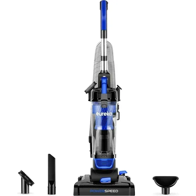 Eureka Lightweight Powerful Upright Vacuum Cleaner for Carpet and Hard Floor, PowerSpeed, New Model,Blue,black/New Model