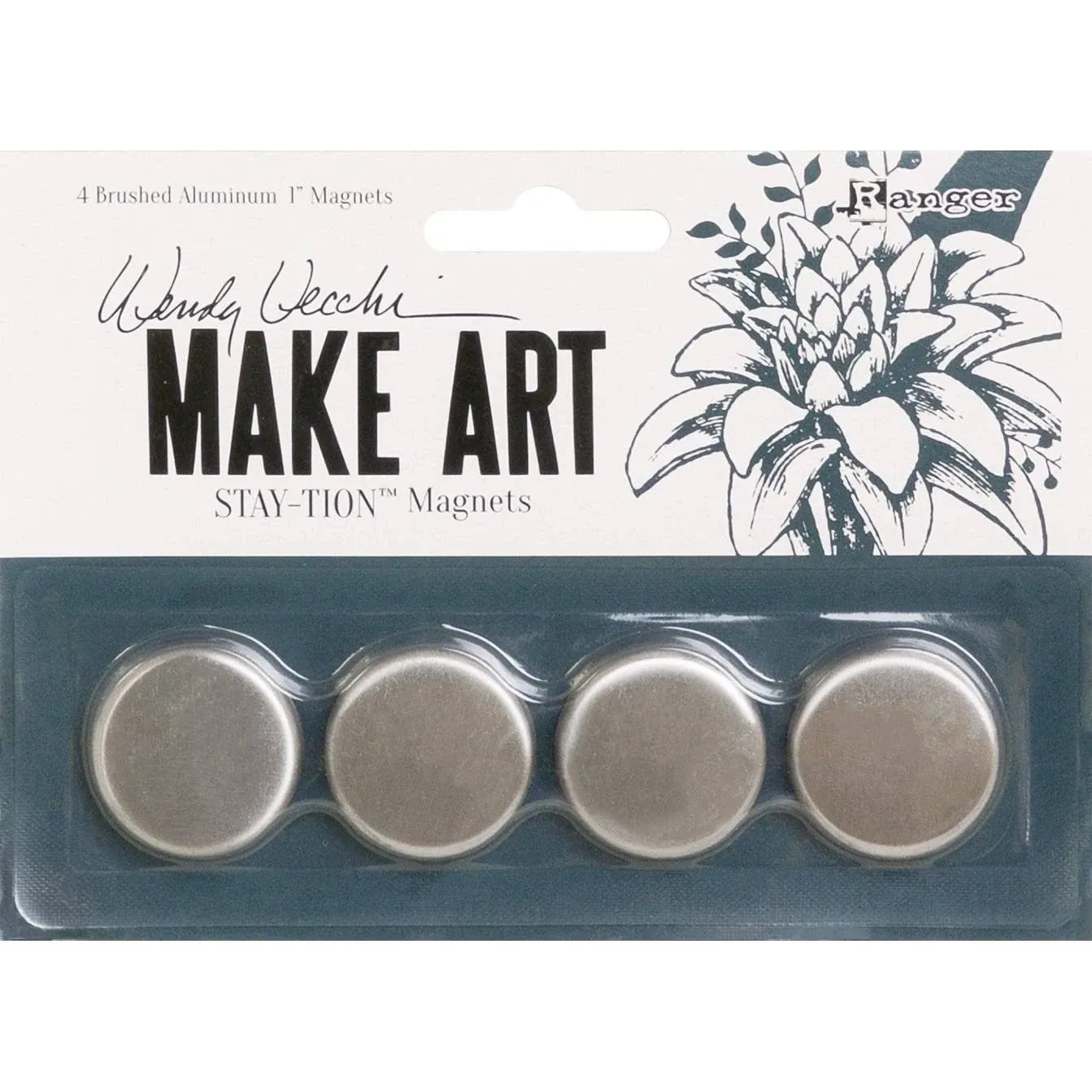 Wendy Vecchi Make Art Stay Tion 1" Magnets 4/Pkg