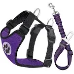 SlowTon Dog Car Harness Seat Belt Set