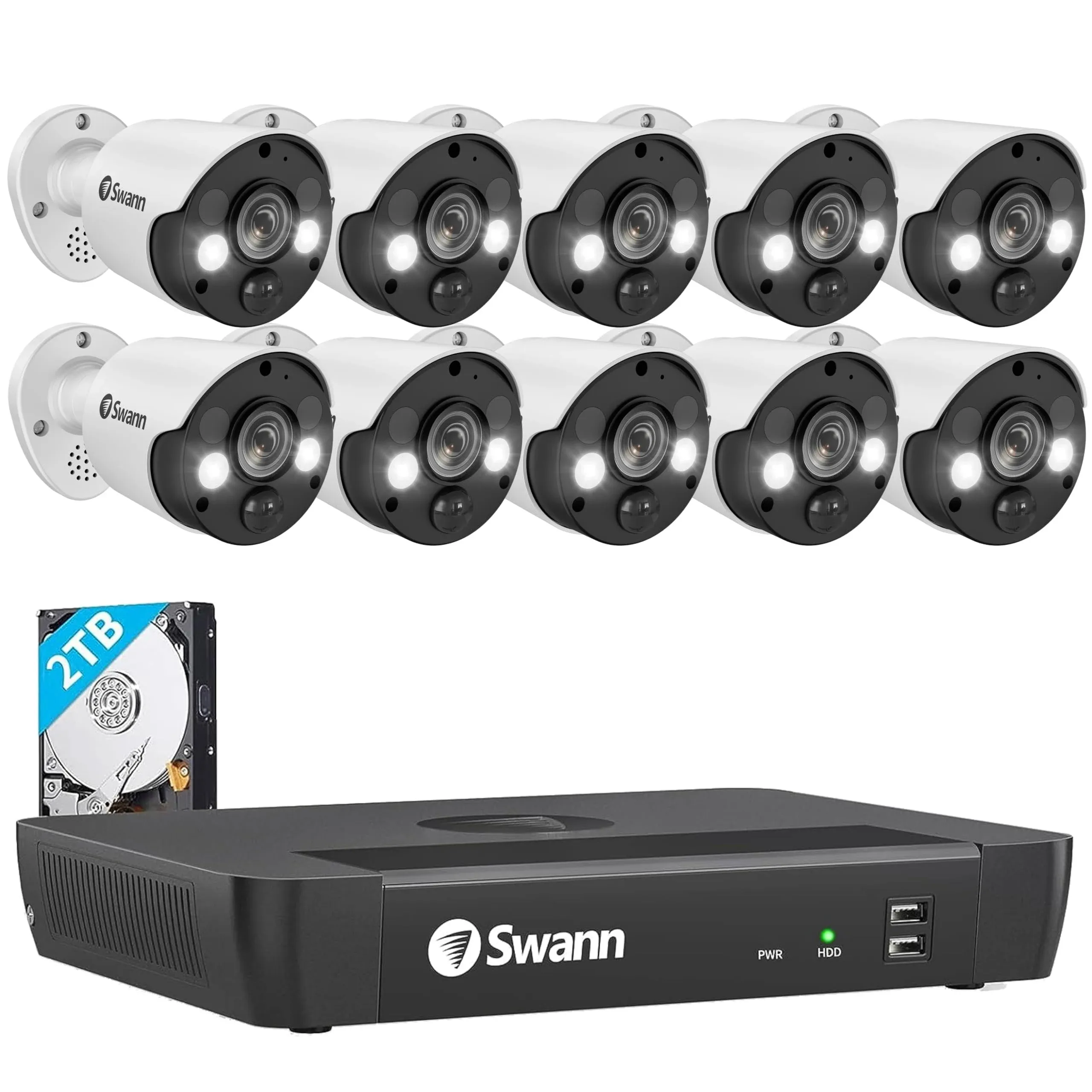 Swann 10 Camera 16 Channel 4K Ultra HD NVR Security System - SWNVK-1686810FB