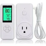 DIGITEN WTC200 Wireless Temperature Controller Thermostat Outlet Remote Control Thermometer with 2m/6ft NTC Temp Sensor Probe Heating Cooling Mode for