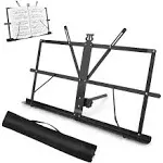 Music Stand, Folding Sheet Music Stand with Detachable Microphone Stand &amp; Pho...