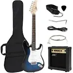 Best Choice Products 39in Full Size Beginner Electric Guitar Kit with Case, Strap, Amp, Whammy Bar