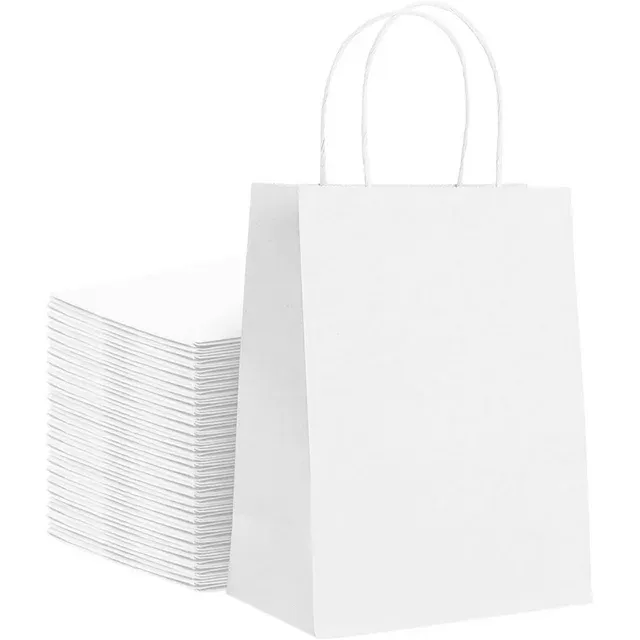 Elegant Supply Kraft Paper Bags with Twisted Handles-10x5x13 inches, Bulk Multiuse Solid Print Bags, Perfect for Any Occasion, 25 Pack